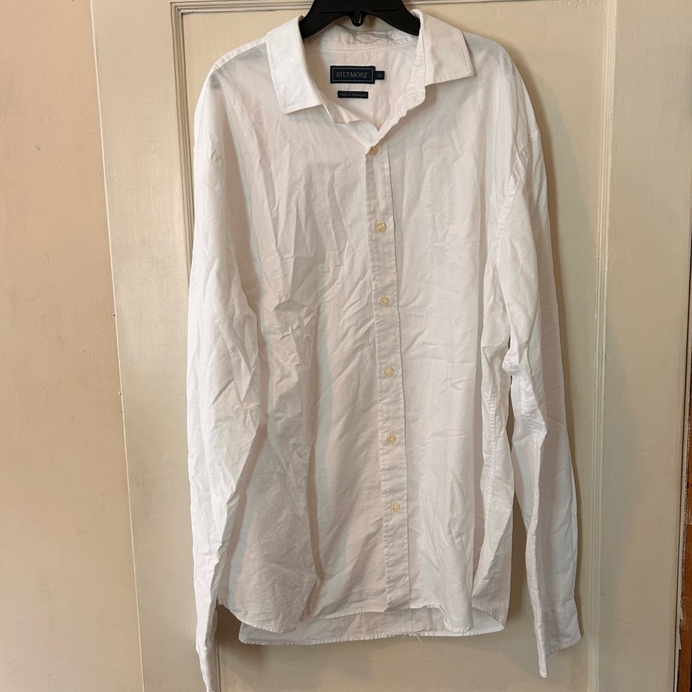 Biltmore Men's XL White Shirt Work Shirt 100% Cotton